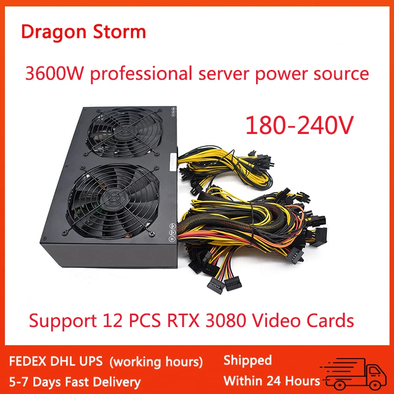 High Quality 3600W ATX Power Supply Bitcoin Miners psu PC 12 card Miner mining rig pico BTC ETC Mining | Компьютеры и офис