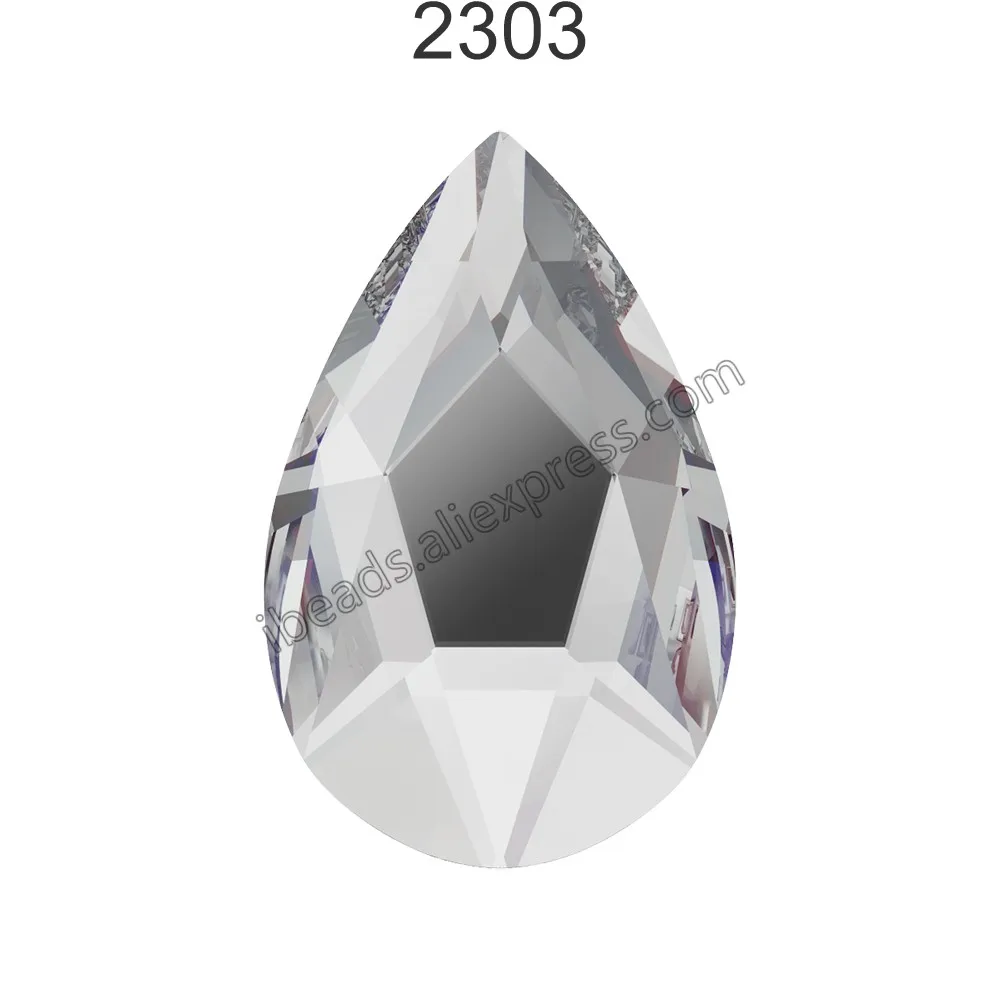 Оригинальные кристаллы Swarovski 2303 груша с плоской задней частью без горячей фиксации Стразы для дизайна ногтей DIY украшения одежды