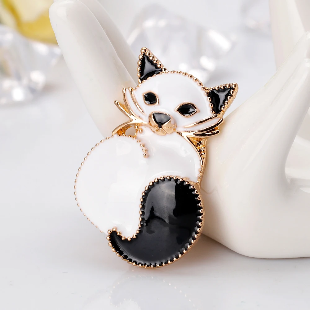 3 шт./лот модные эмалевые броши в виде белого кота с животными 2019 Женская Мужская