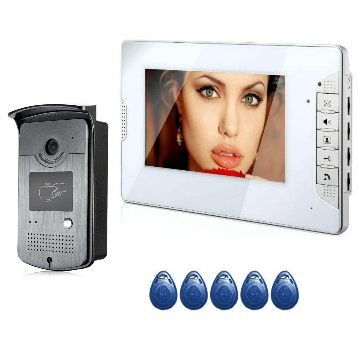 7 inch TFT LCD one to one HD camera view video doorphone wired colorful building monitor intercom