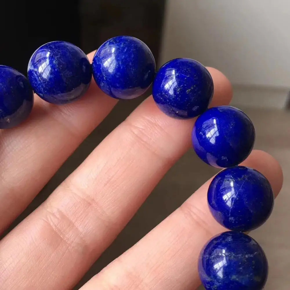 Браслет из натурального лазурита драгоценные камни круглые бусины 14 мм