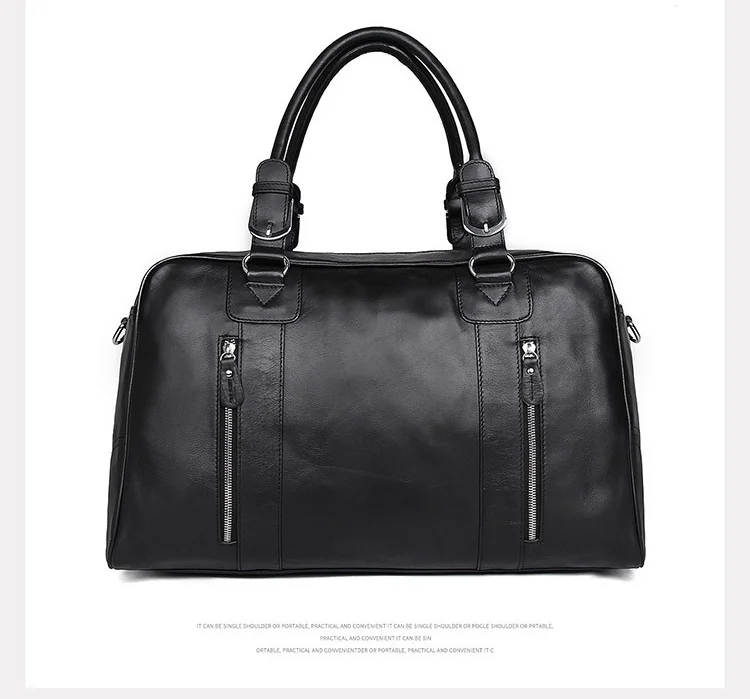 Мужская Дорожная сумка из натуральной воловьей кожи Большая вместительная для