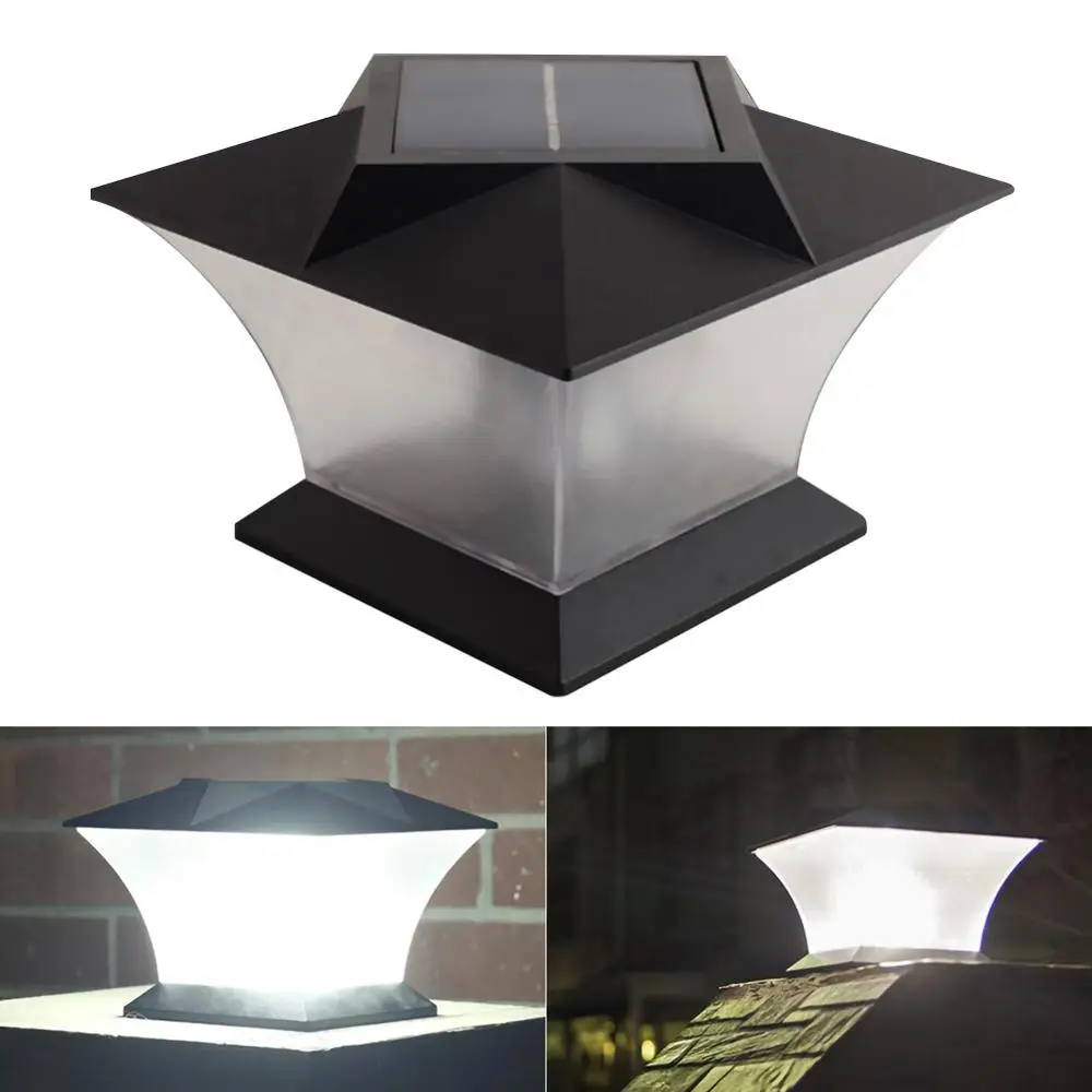 

Solar Fence lamp Landscape Light Garden post cap lamp Outdoor Waterproof IP65 Path Deck Square Decor
