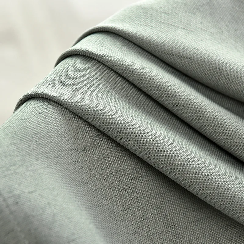 

High End Blackout Curtain Cotton Linen Shade Cloth Modern Luxury Solid Color Curtain for Living Room Bedroom Kitchen Curtains