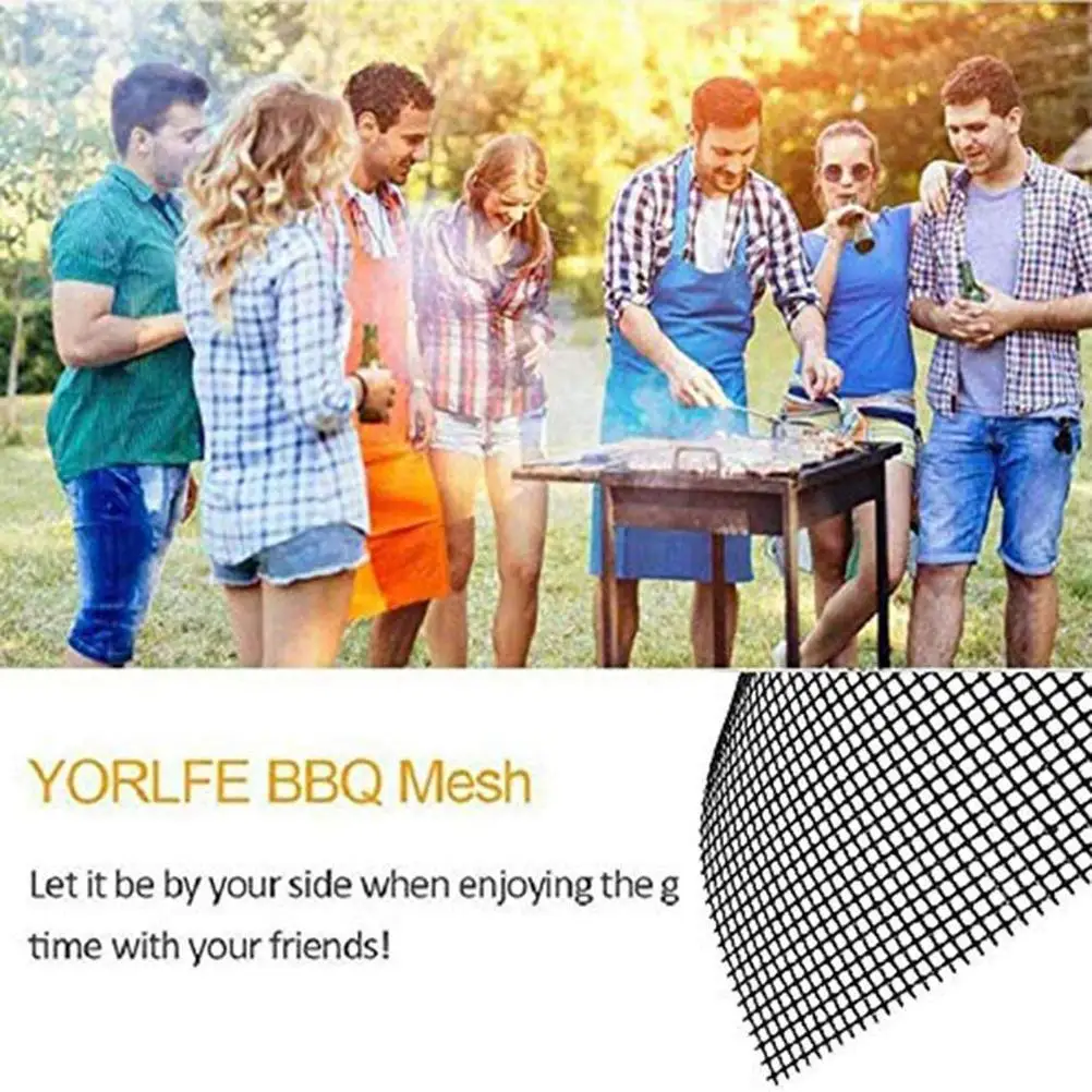 

6Pcs BBQ Grill Mesh Reusable Mesh Grilling Bag PTFE Nonstick BBQ Grill Mat Oven Smoker Baking Grilling Mat BBQ Grill Accessories