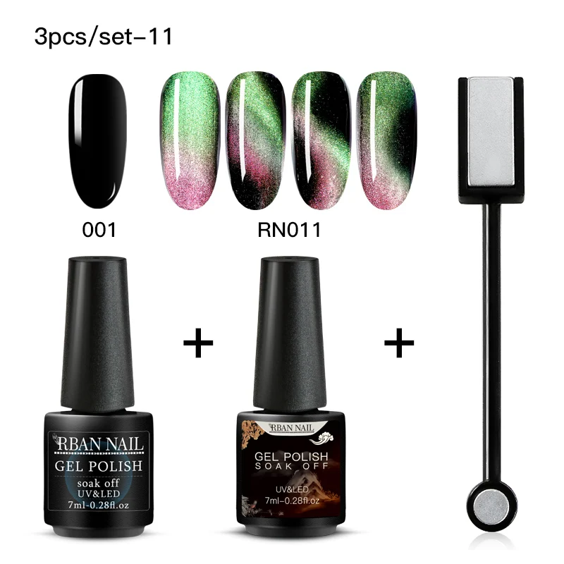 ZH06046 RBAN NAIL 5D/7D Хамелеон для использования с магнитом кошачий глаз Гель-лак для ногтей замачиваемый Гель-лак долговечный лазерный Сияющий УФ светодиодный лак для ногтей - Цвет: ZH06046