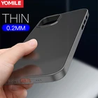 Ультратонкий квадратный чехол 0,2 мм для телефона iPhone 13 11 12 Pro Max XS XR X 6 S 7 8 Plus SE 2020, матовый тонкий жесткий прозрачный чехол из поликарбоната