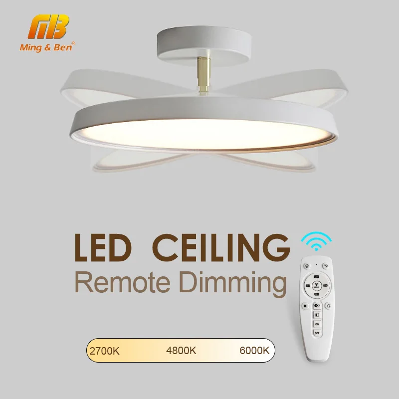 

Smart LED Ceiling Light AC196-265V Remote Wireless Control Adjust Brightness Color Modern Chandelier For Living Room Bedroom