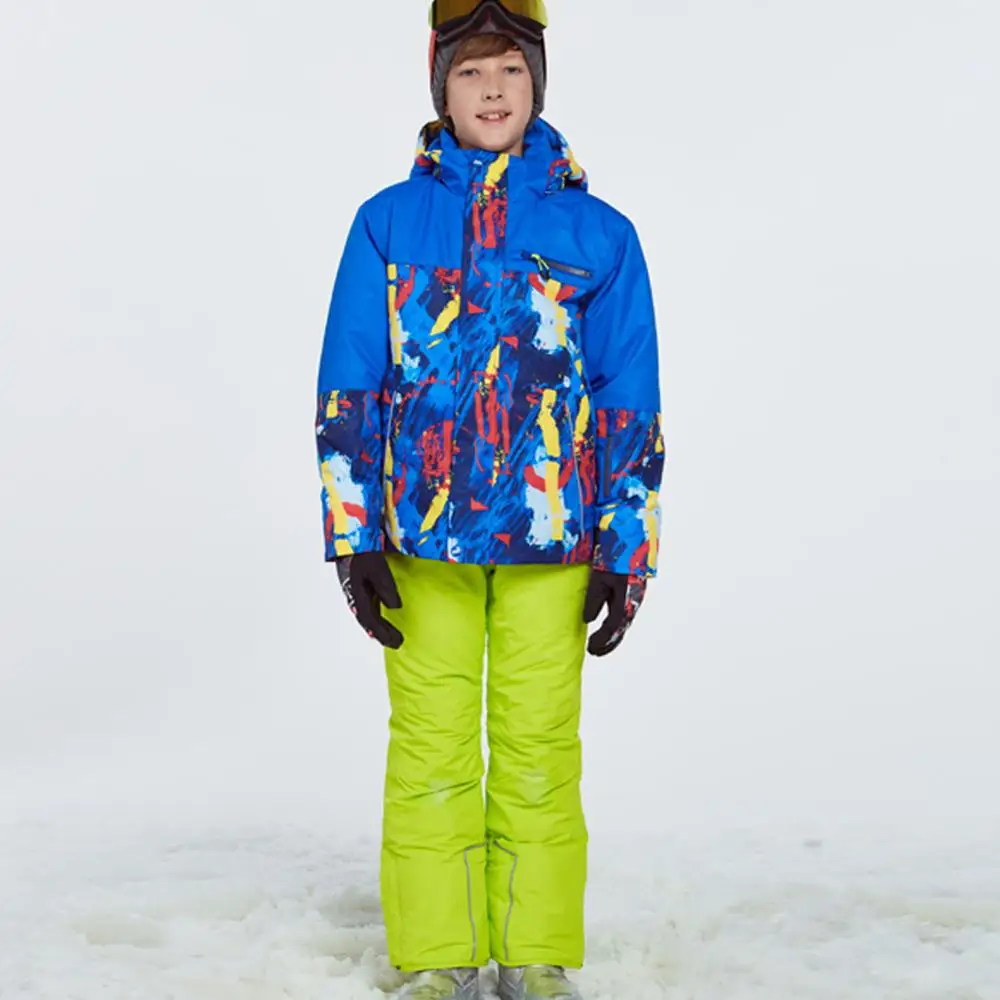 Лыжный костюм для мальчиков Детская Водонепроницаемая лыжная куртка