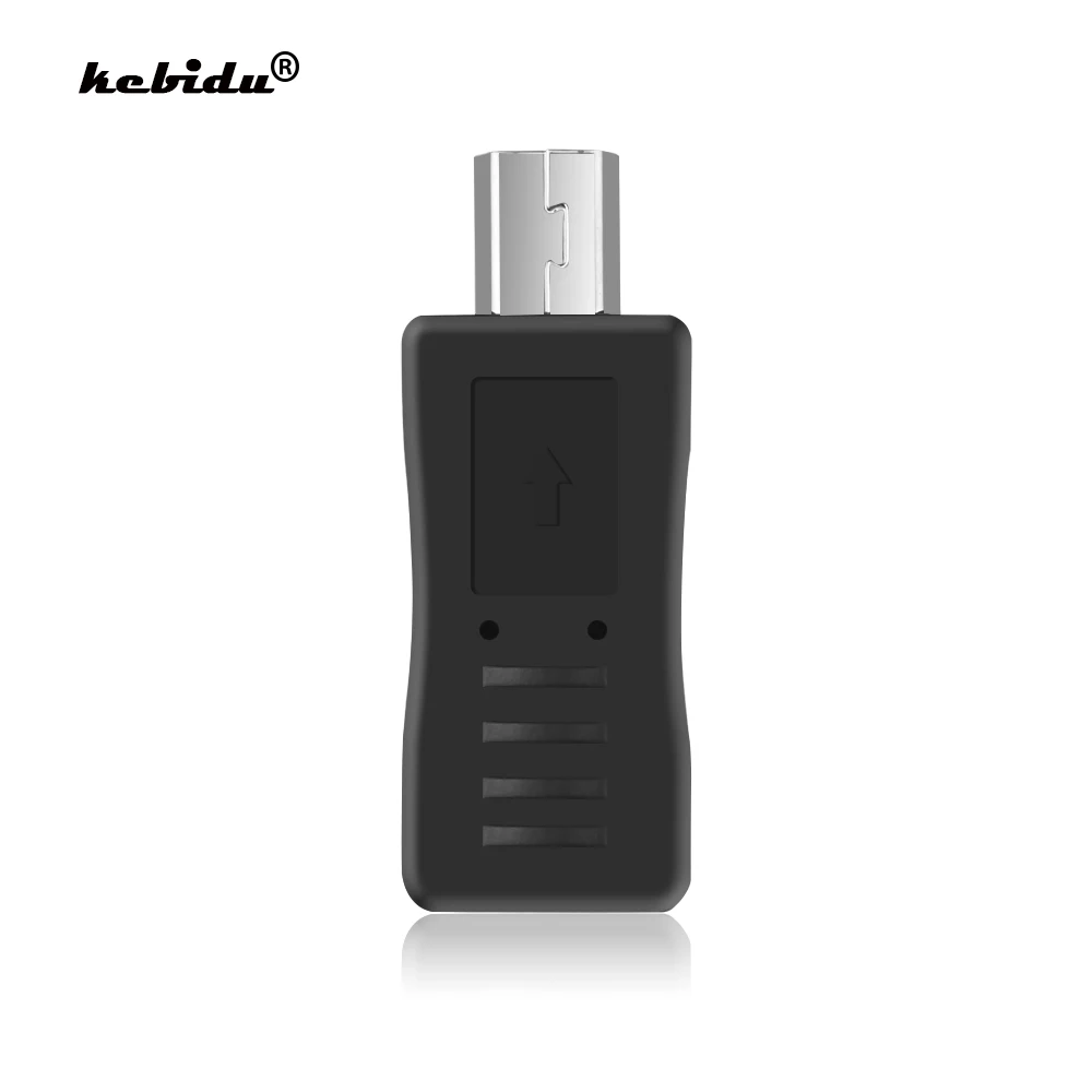 Переходник kebidu с Micro USB Мама на Mini папа черный адаптер коннектор для зарядки