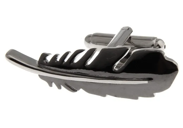 Мужские запонки перо дизайн цвета оружейного металла качество манжет медного цвета звенья оптом и в розницу