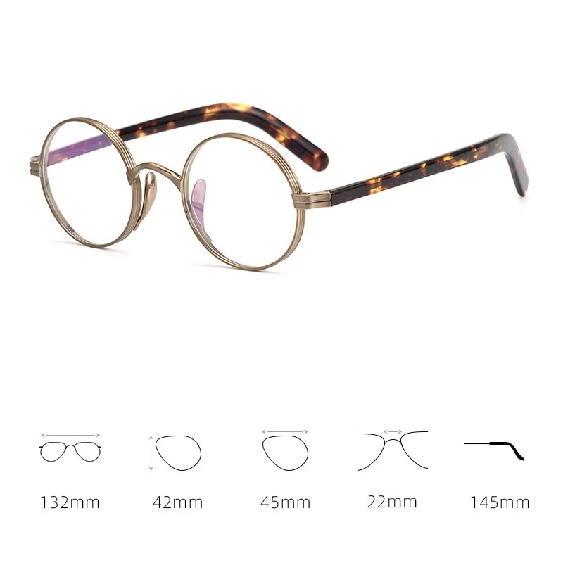 Очки Zerosun в титановой оправе для мужчин и женщин круглые ультралегкие ретро очки