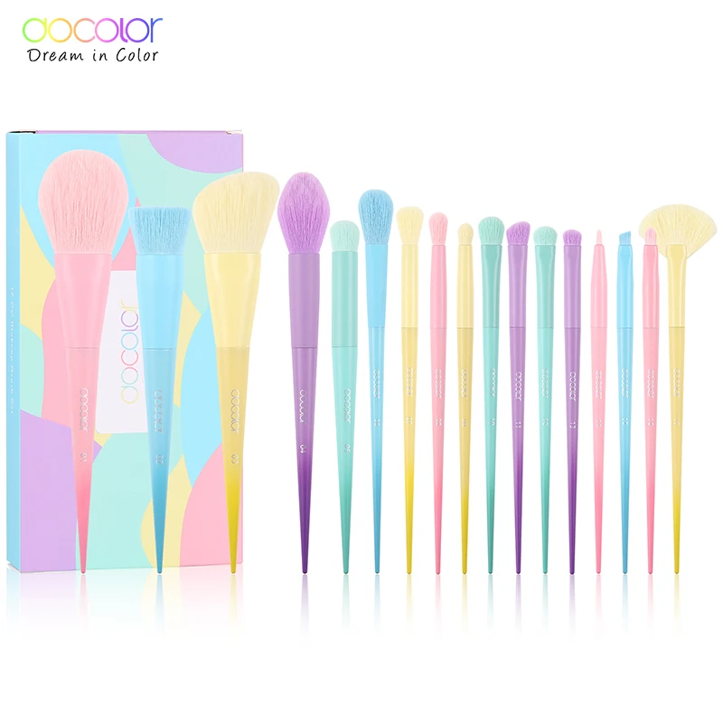 Docolor Dreaming in Colorful 17 шт. кисти для макияжа Профессиональная Пудра основа Тени век