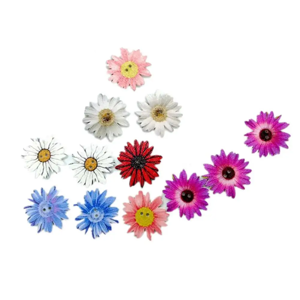 

HOT SALES!!!50/100Pcs Marguerite Shape Holes Wooden Buttons DIY Scrapbook Sewing Accessory