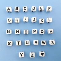 100pcs 6mm square shape acrylic letter spaced beads for handmade fashion jewelry making diy necklace bracelet crafts accessories
