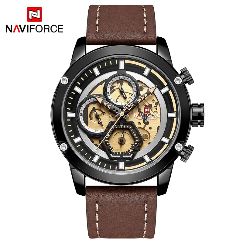 BYDBN NAVIFORCE брендовые Роскошные Мужские Аналоговые кварцевые наручные часы мужские модные спортивные часы с хронографом мужские часы Relogio Masculino - Цвет: BYDBN