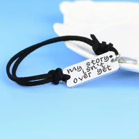 letters my story isnt over yet engraved alloy motivational bracelet chain creative women jewelry accessories pendant gifts
