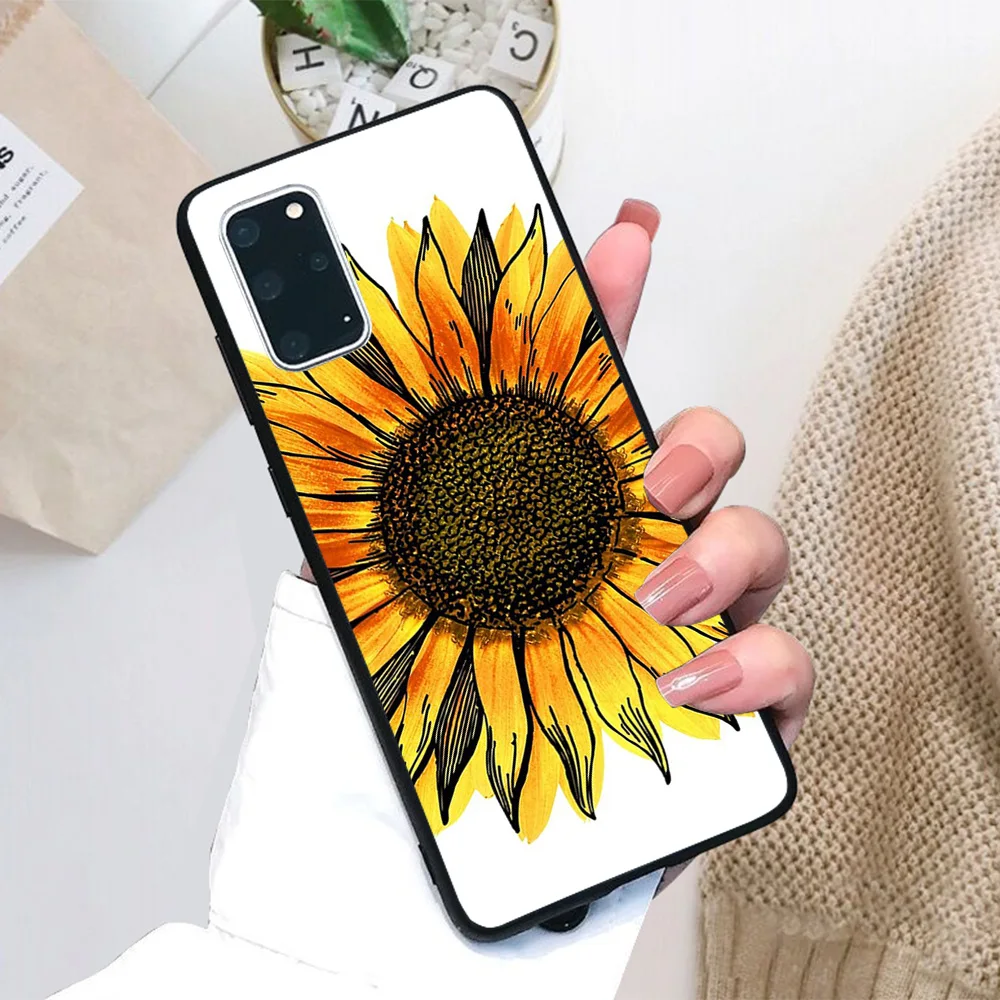 

For Samsung Galaxy Sunflower Soft TPU Black Border Samsung Galaxy Case