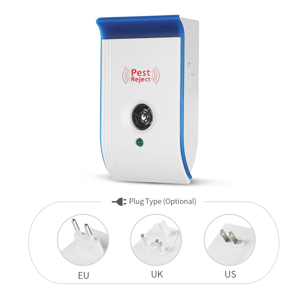 Новый Отпугиватель комаров 1/2/4/6 Pack Ультразвуковой вредителей с ночной