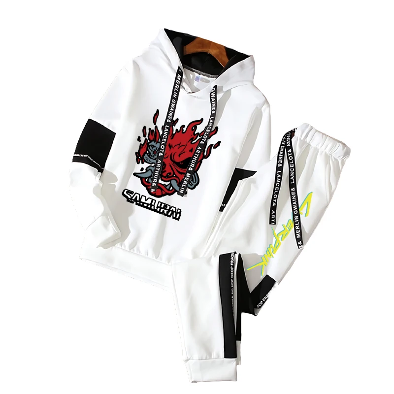 Осенний популярный мужской спортивный костюм в стиле киберпанк худи и