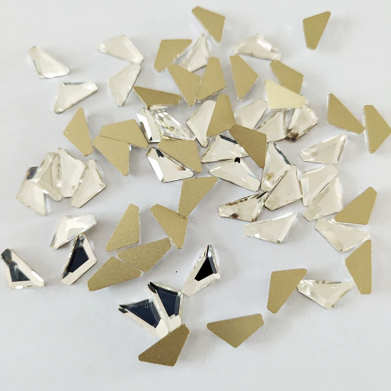 5x10mm Mid-triangle 1000 шт блестящие стеклянные стразы для дизайна ногтей кристально чистые микс формы стеклянные плоские с оборота камни для 3D украшения ногтей - Цвет: 5x10mm Mid-triangle