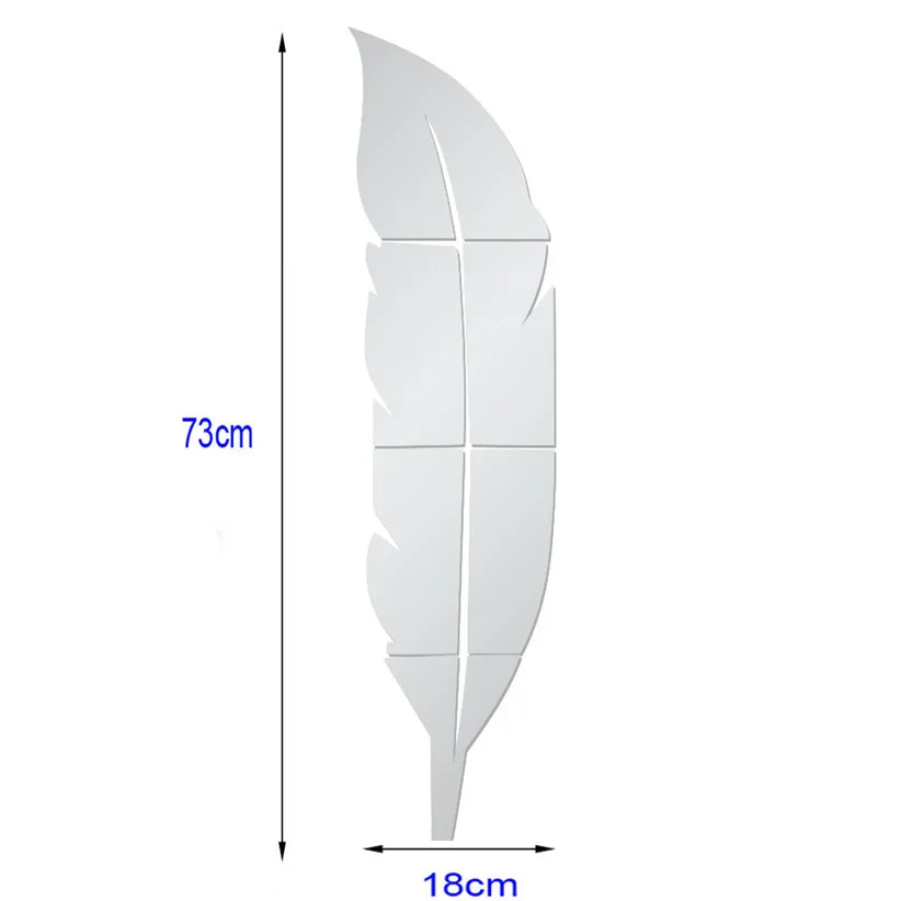 Съемные перьевые зеркальные наклейки на стену переводные дом винила искусства