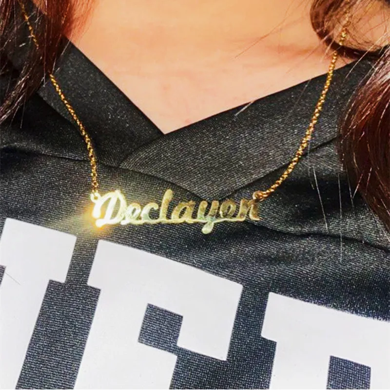 

316L Customized Name Necklace with Letter Stainless Steel Jewelry Chain Choker Pendant Wedding Bijoux for Women Girlfriend Gift