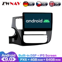 android 9 0 464g px6 dsp carplay radio car dvd player gps navigation for mitsubishi outlander 2013 2018 head unit multimedia