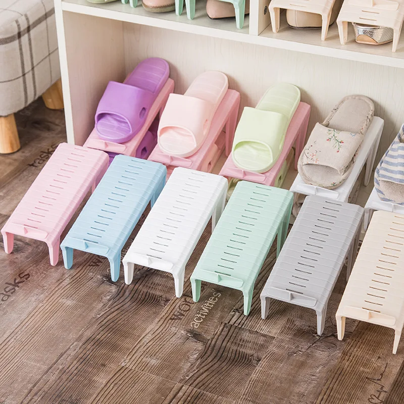 Скандинавская цветная цельная полка для обуви Регулируемая хранения экономит двойное пространство