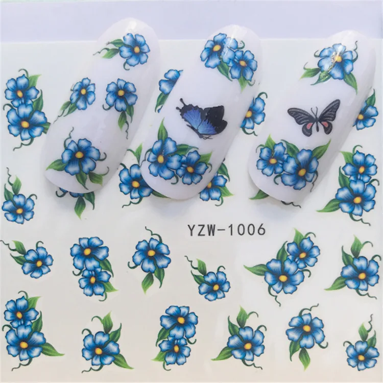 3D тисненые наклейки на ногти цветок серия ногтей переводные для воды s Полное