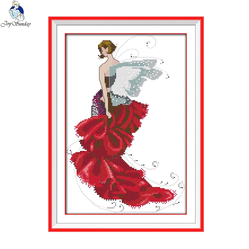 Joy Sunday Flower fairy серия Набор для вышивки крестом 11CT печатная ткань 14CT холст DMC Вышивка крестом с фабрики