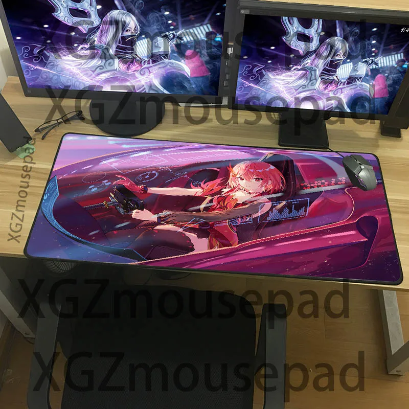 

XGZ Large size mouse pad, anime pattern, cool girl desk pad, multi-size choice, durable keyboard pad