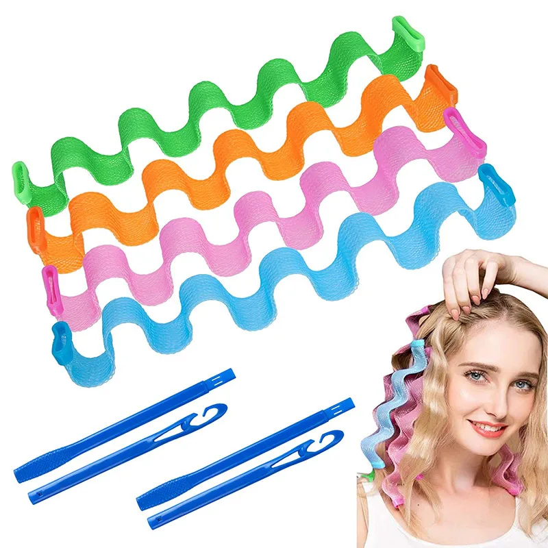 

55cm long Water Ripple Roll Snail Shape Curler Hairdressing Sticks Durable Hair Styling Tools great for self-use or as a gift
