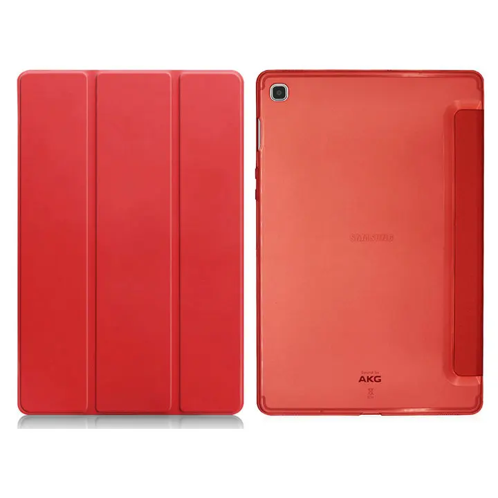 Красный Чехол-книжка для планшета, кожаный чехол для samsung Tab S5e 10,5 чехол, прозрачная задняя крышка для samsung Galaxy Tap S 5E чехол T720 T750 - Цвет: Красный