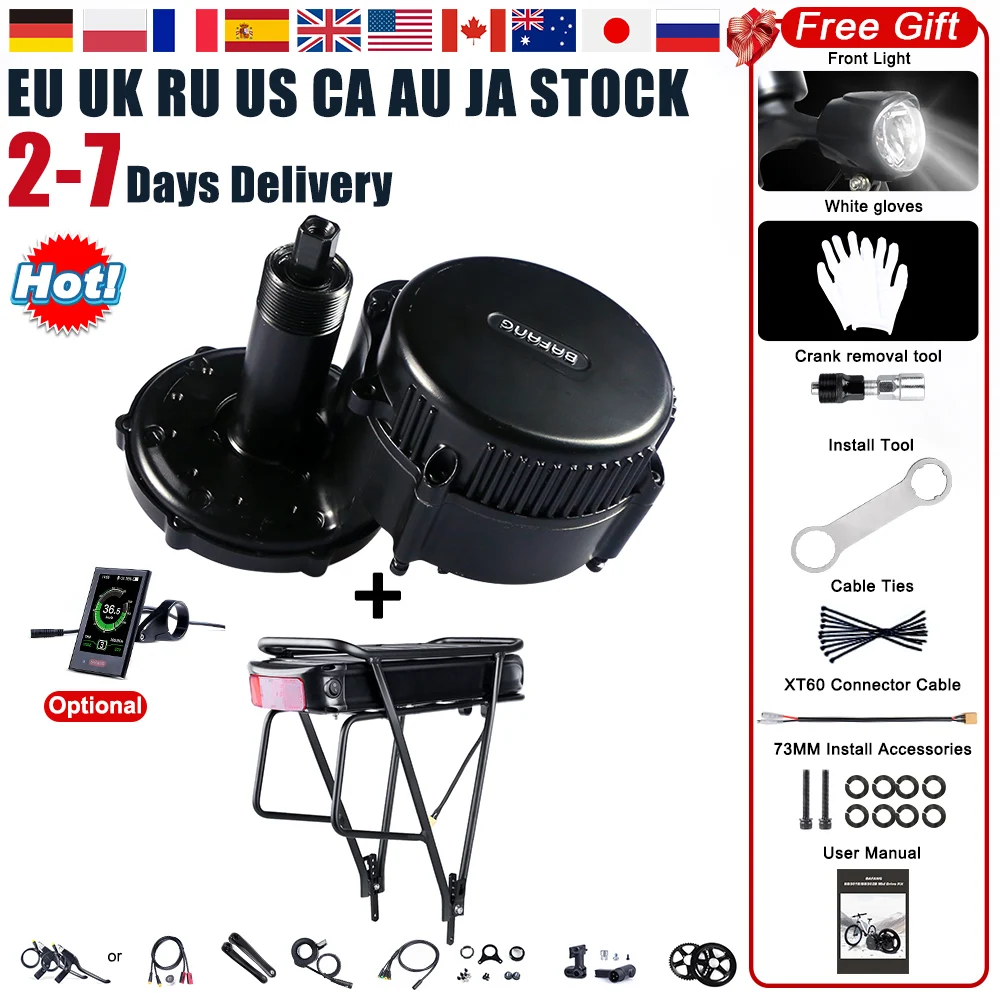BAFANG 36V 350W BBS01B мотор среднего привода 8fun Электрический велосипед комплект с 36В 20ач