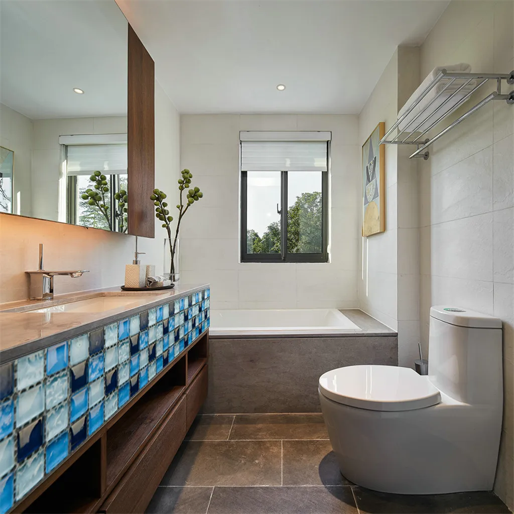 Самоклеящаяся цветная плитка с рисунком 10 шт. напольная наклейка декор для