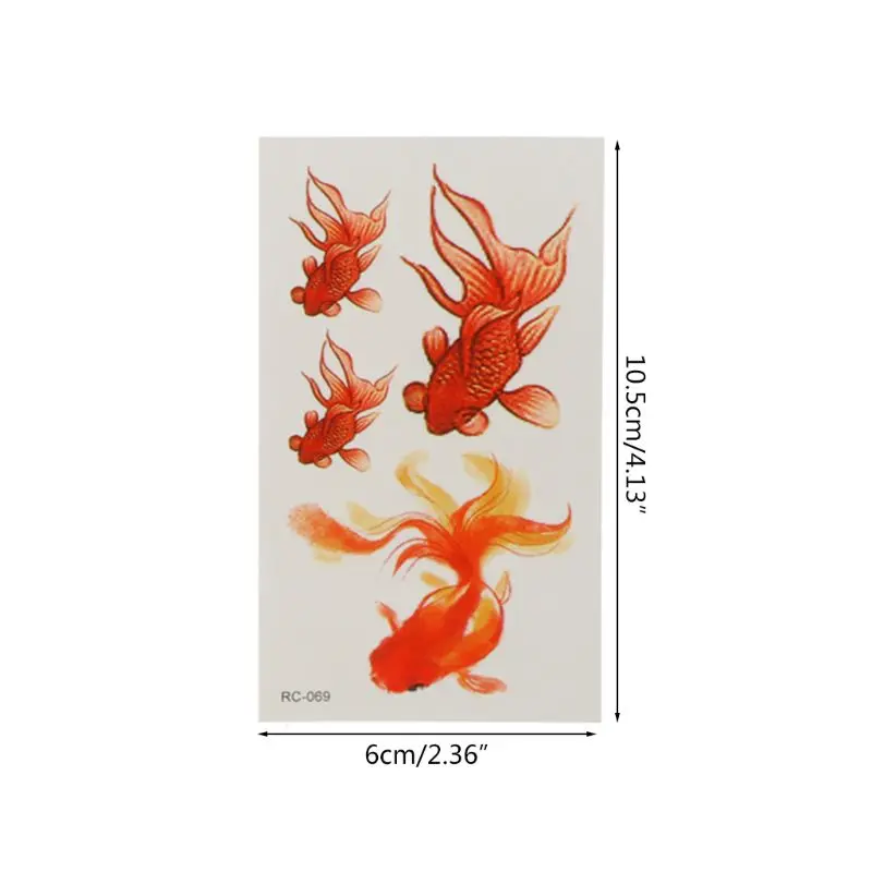 

10 Sheet 3D Vivid Goldfish Tattoos Sticker Koi Pond Painting Resin Jewelry Craft