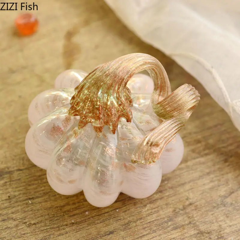 Позолоченная Хрустальная статуя из тыквы стеклянные поделки настольные