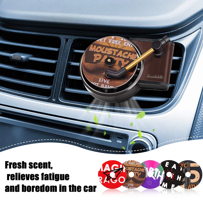 Car Air Freshener Record Player Car Clip Vinyl Spin Phonograph Air Vent Outlet Aromatherapy Clip Smell Diffuser