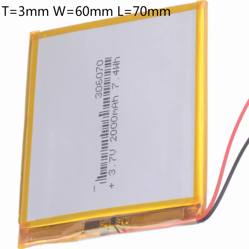 

new 2000mAh Rechargeable li Polymer Battery For PSP PDA GPS DVR E-Book Tablet PC Power Bank Wexler Book E6005 306070/356070