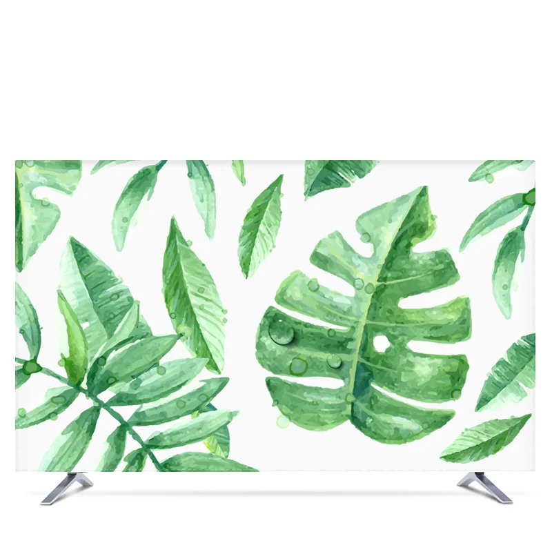 Сделанный на заказ 1"-80" 22 дюймов 75 дюймов экран lcd tv PC чехол декоративный капюшон занавес пальмовый листья кактус Фламинго водонепроницаемый зеленый