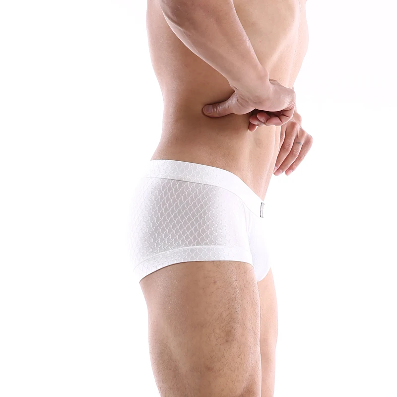 Плавные удобные мужские бикини с рисунком рыбьей чешуи сексуальные боксеры