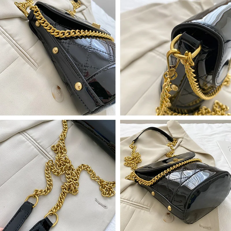 

2020 Leather Women Crossbody Bag Female Handbags Ladies Shoulder Bag Famous Brand Luxury Chain Plaid Bag Women Bucket Bag
