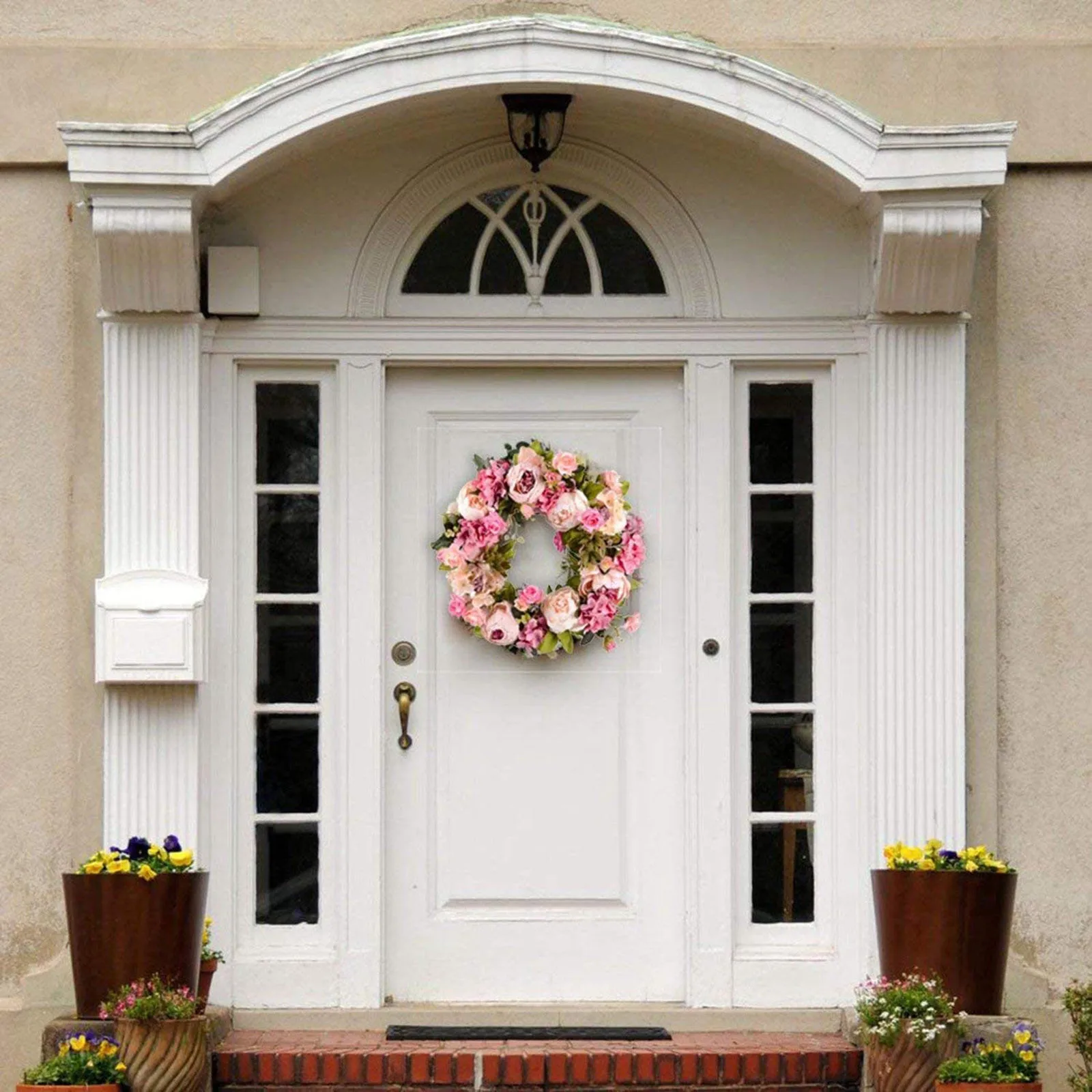 

Artificial Peony Wreath Door Wreath Spring Wreath Round Wreath Home Decoration Yard Garden Decor Fake Flowers Home Decoration