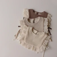 2021 autumn new baby girl lace vest sweet hollow out princess sleeveless outerwear cotton newborn infant bib vest 0 24m