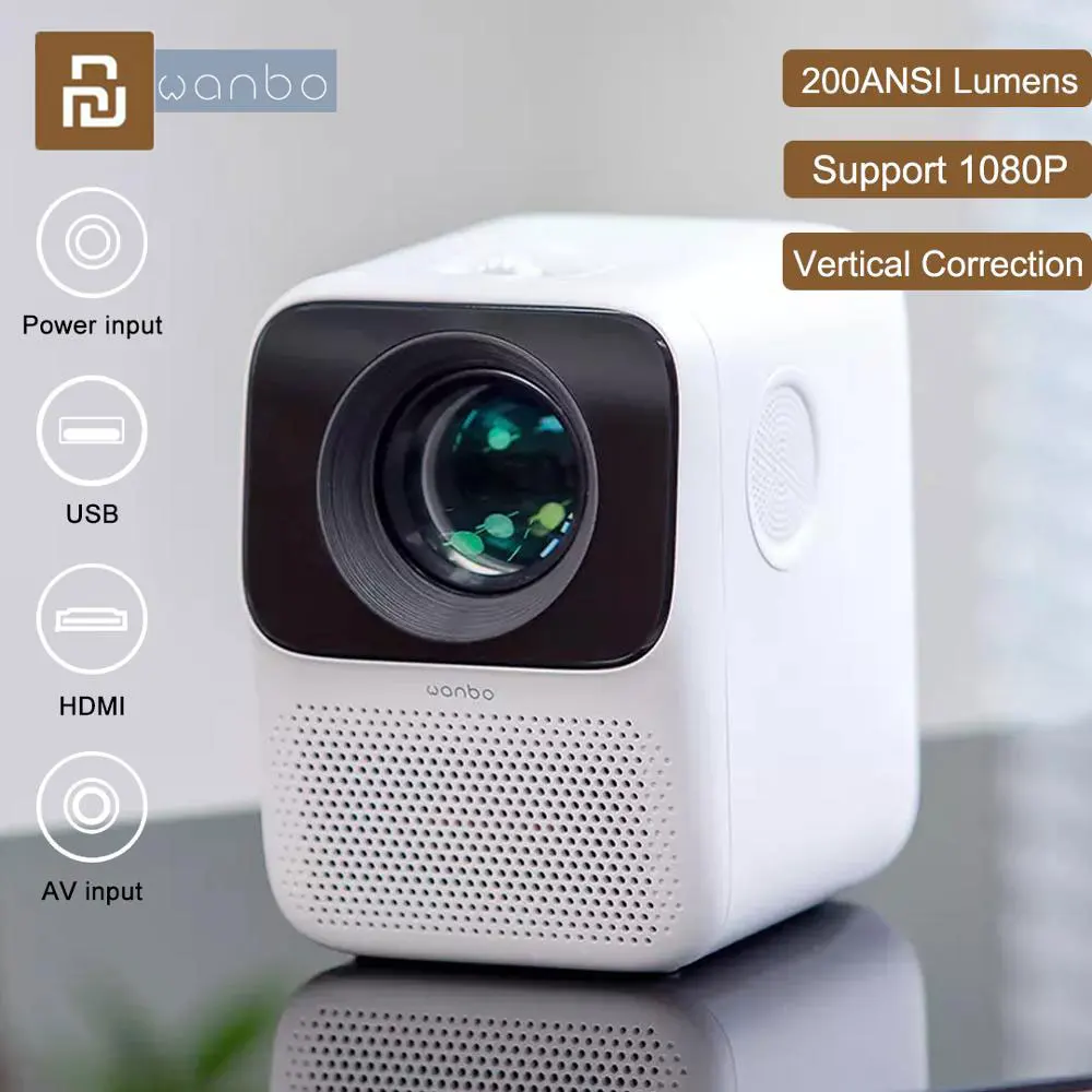 Проектор Youpin Wanbo T2 с ЖК дисплесветодиодный и светодиодной подсветкой 1080P|Домашний