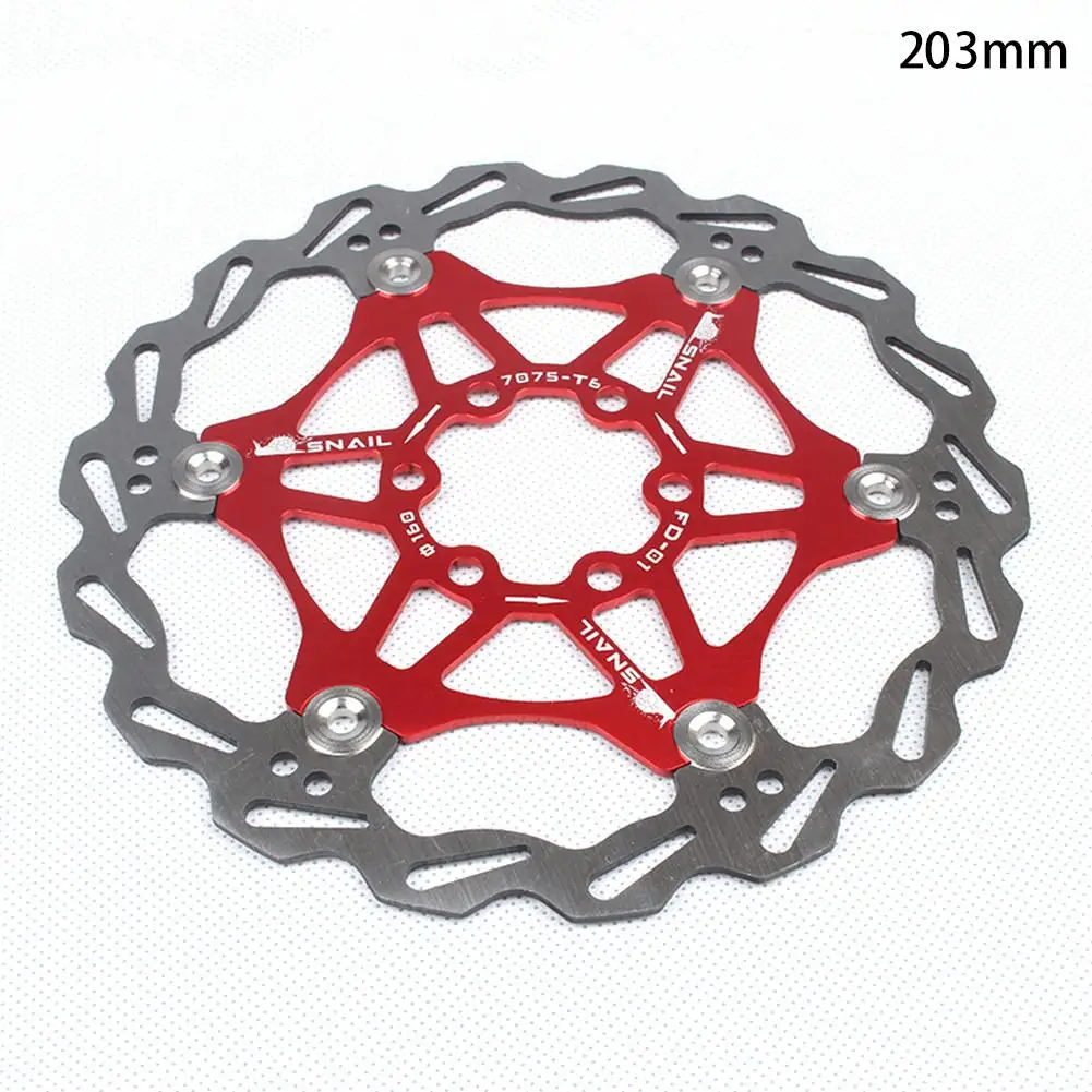 203mm red 160 мм/180 мм/203 мм велосипедный Дисковый Тормоз MTB DH тормоза плавающие дисковые роторы гидрические тормозные колодки поплавковые роторы части велосипеда езда 4 - Цвет: 203mm red