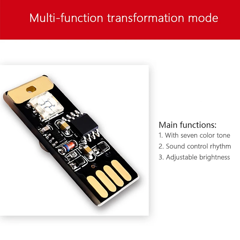 CARCTR автомобильная светодиодная атмосферная светильник USB голос Управление RGB