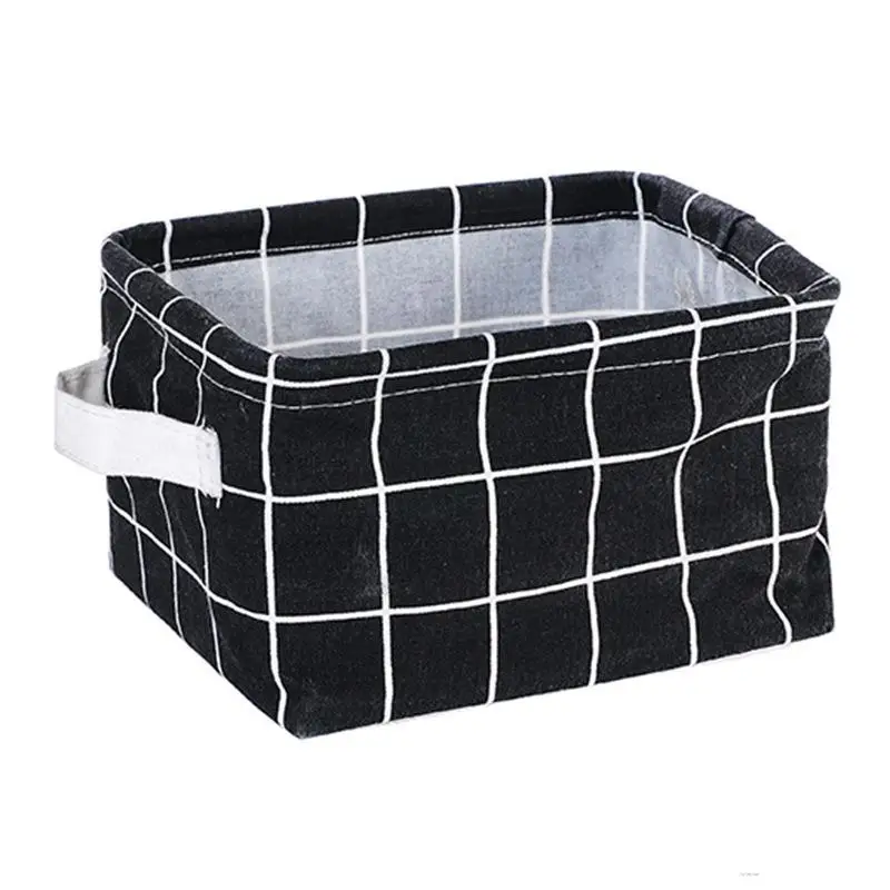 

Cotton Linen Desktop Storage Holder Cloth Art Foldable Storage Basket Moisture-proof Storage Box