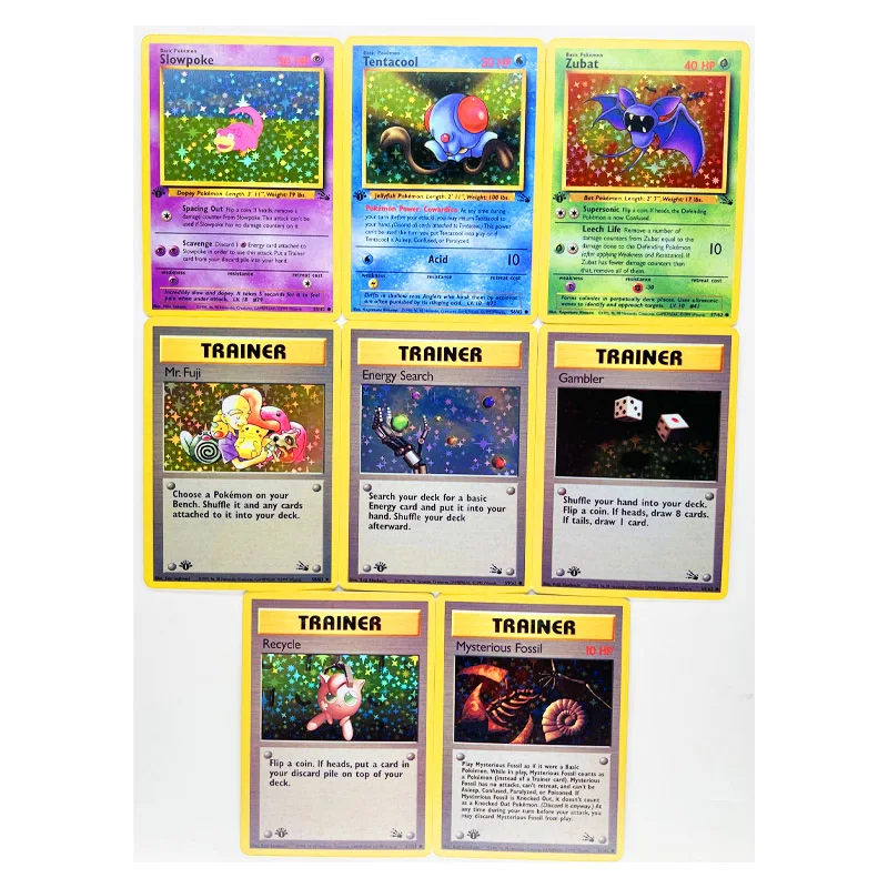 Set de 62 unids/set de Pokemon 1997, paquete de expansi&oacute;n "Fossil Secret", juguetes de reproducci&oacute;n, pasatiempos, colecci&oacute;n de juegos coleccionables, tarjetas de Anime-5